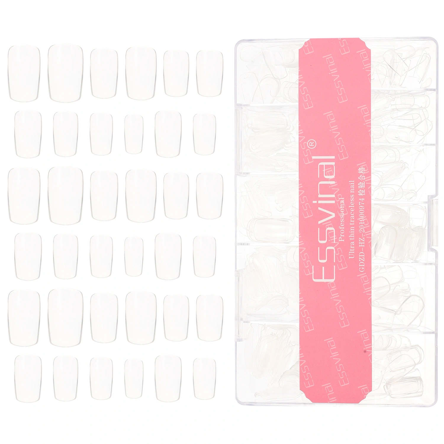 1 Box of Fake Nail Tips Clear False Nails Full Cover Square Fake Nails Short Fake Nails Press On Nails