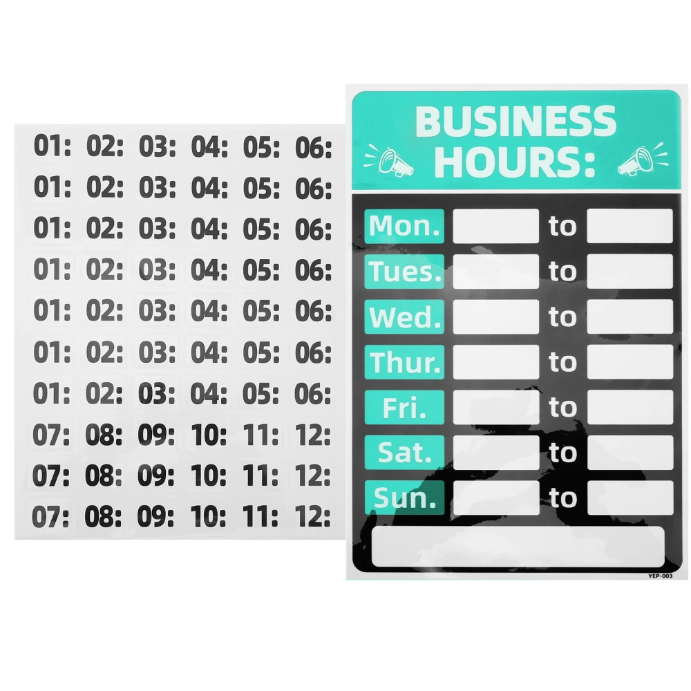 1 Set Business Hours Sign Opening Hour Sign Changeable Store Hours Sign