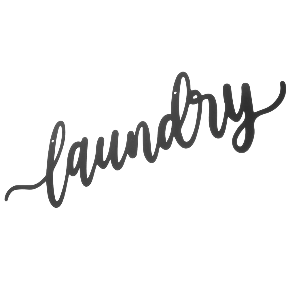 Rustic Iron Laundry Sign Creative Laundry Room Wall Hanging Decoration