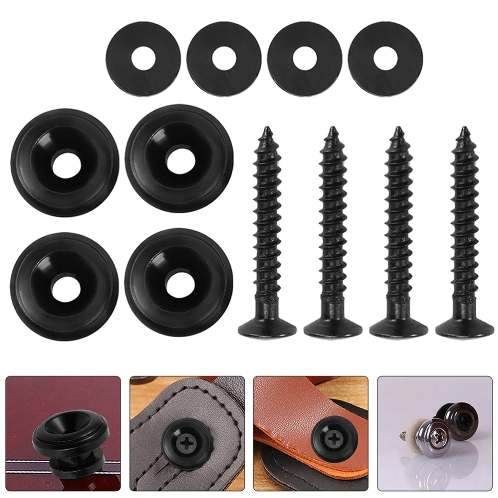 4 Set of Guitar Strap Locks Metal Strap Buttons Guitar Strap Buttons for Acoustic Electric Guitar