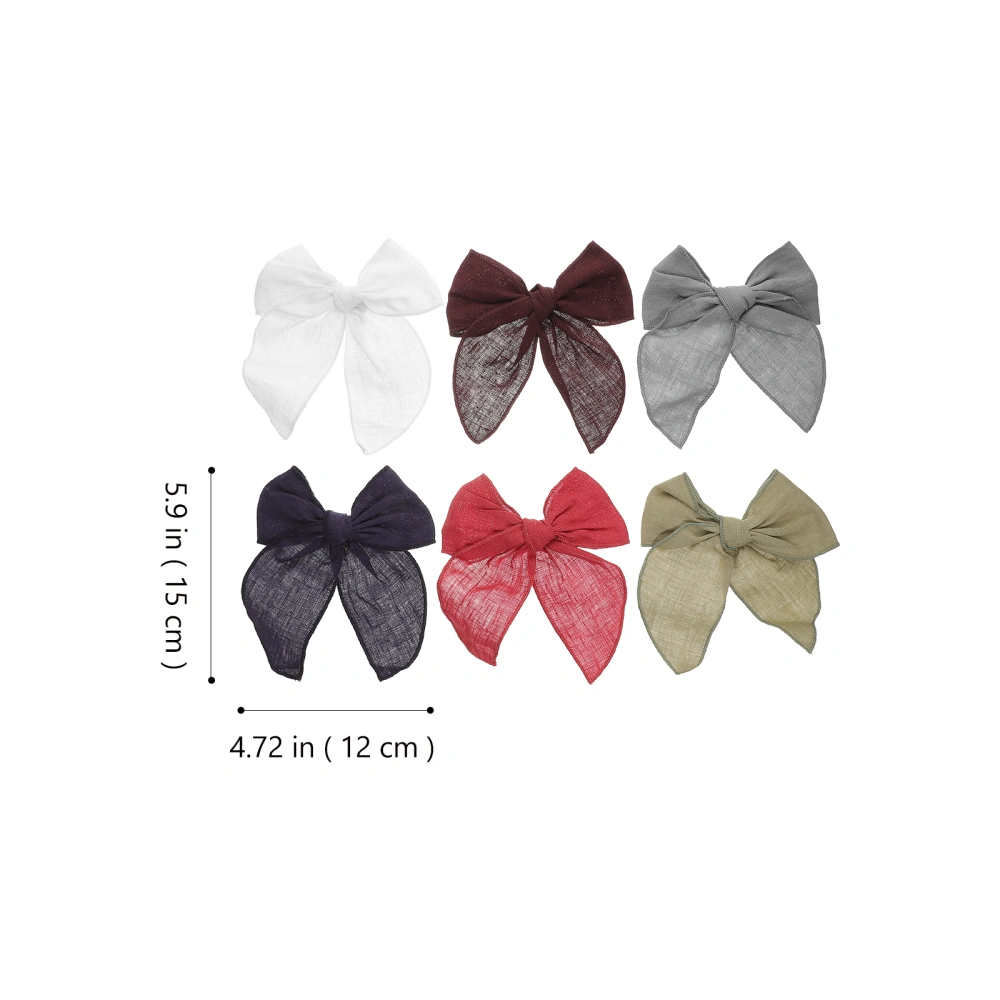 6pcs Bow Hair Clips Women Long Tail Hair Bows Clips Hair Accessories for Teen Girls