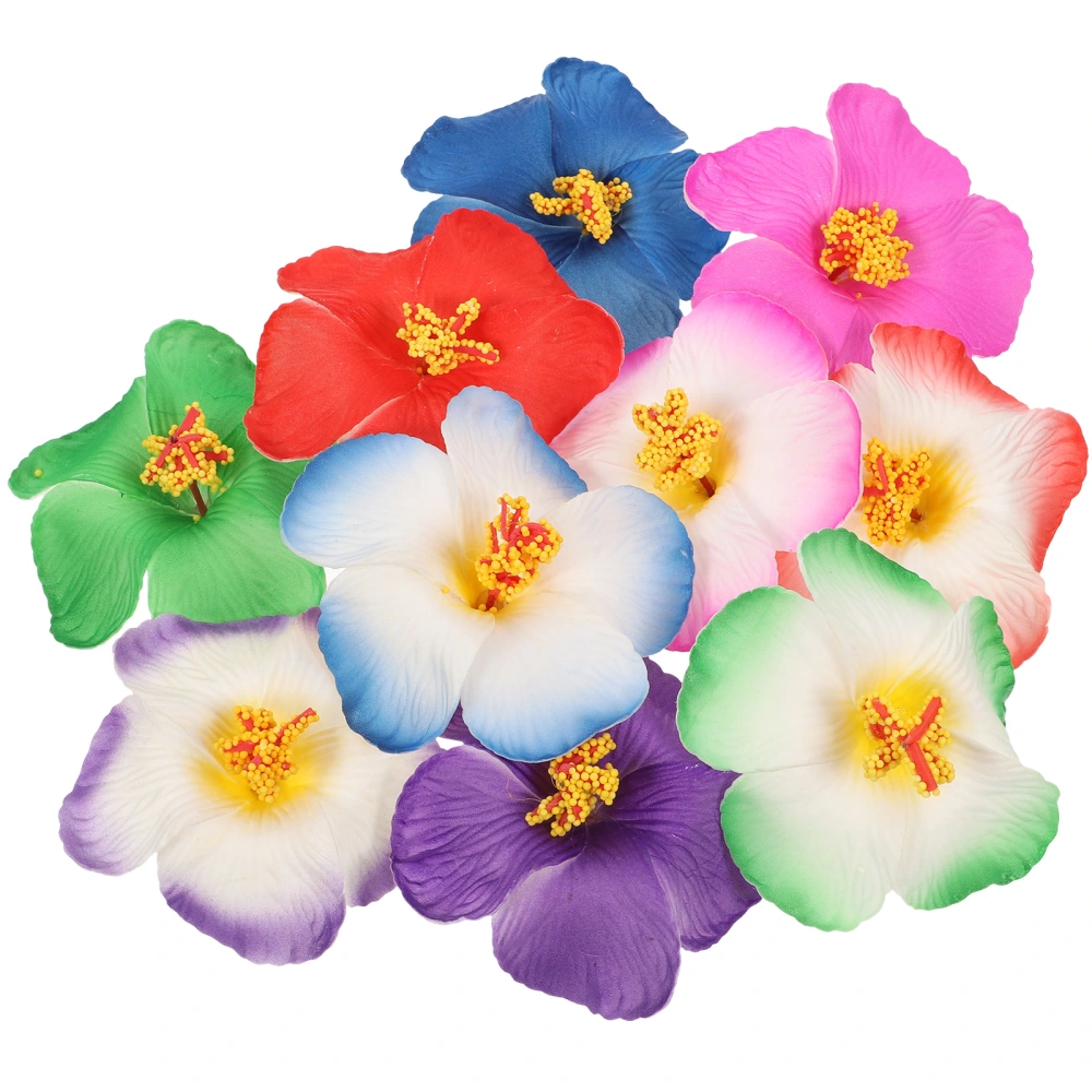 10pcs Faux Hawaii Hibiscus Flower Artificial Flower Head Faux Flower Heads