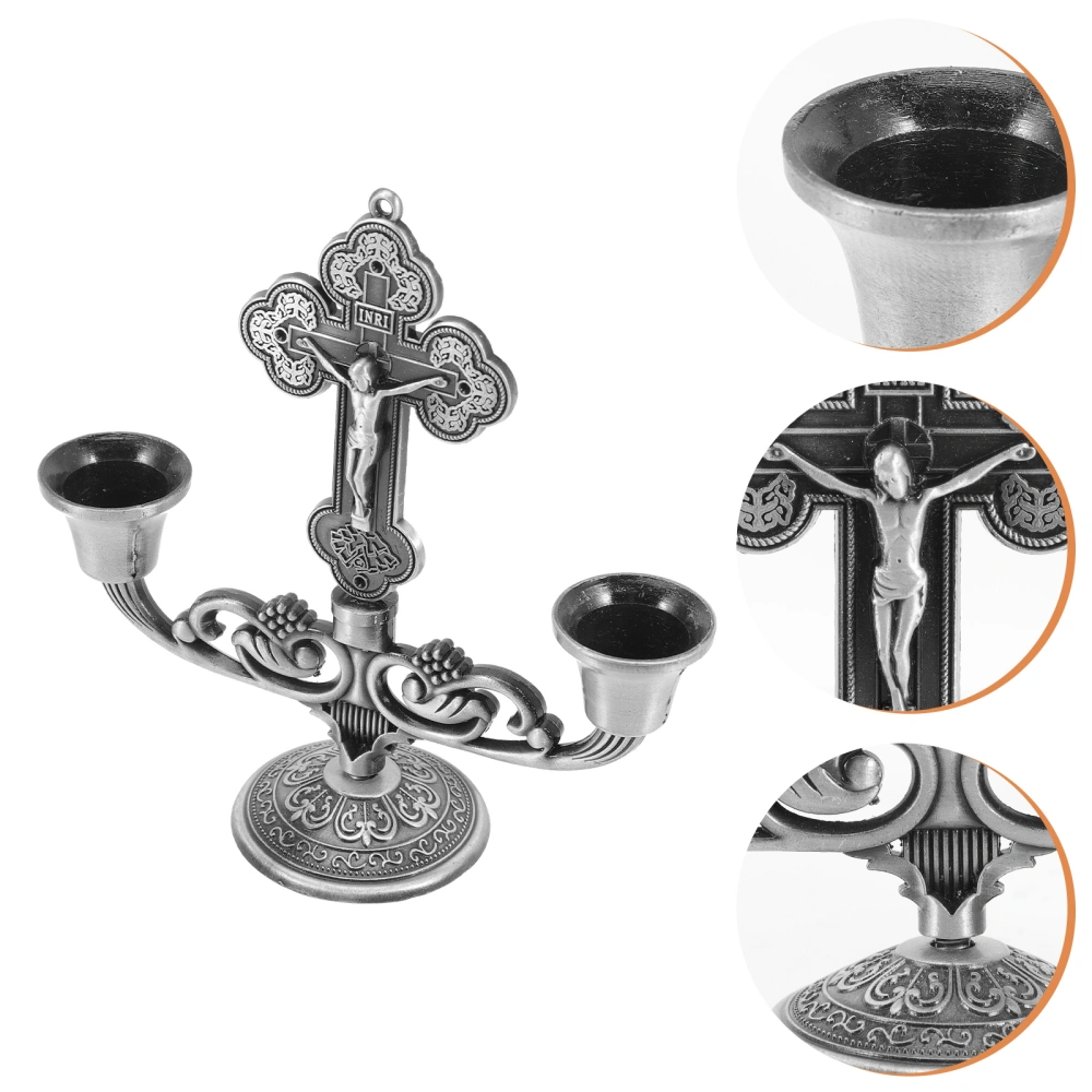 European Style Candlestick Sturdy Alloy Candle Holder Christian Church Candlestick Religious Gift