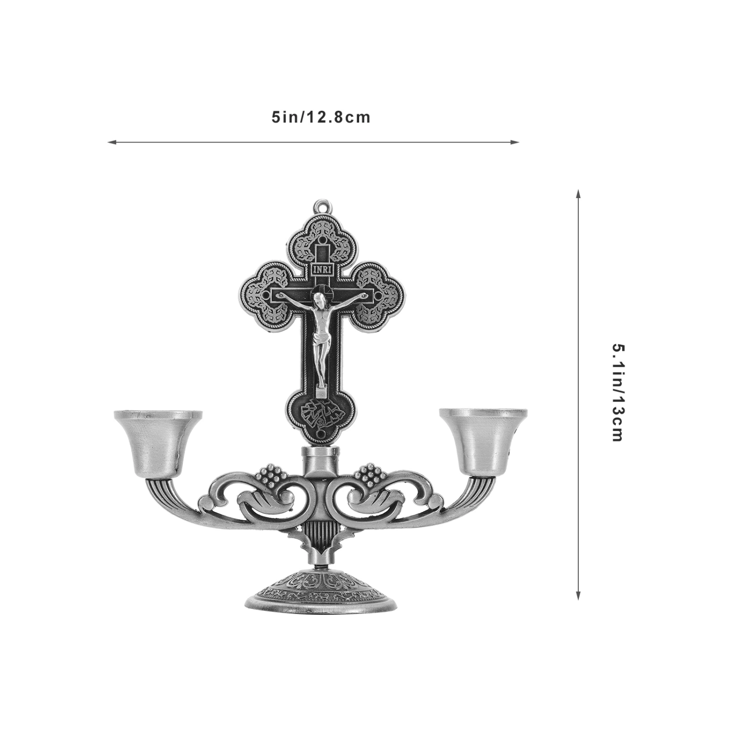 European Style Candlestick Sturdy Alloy Candle Holder Christian Church Candlestick Religious Gift