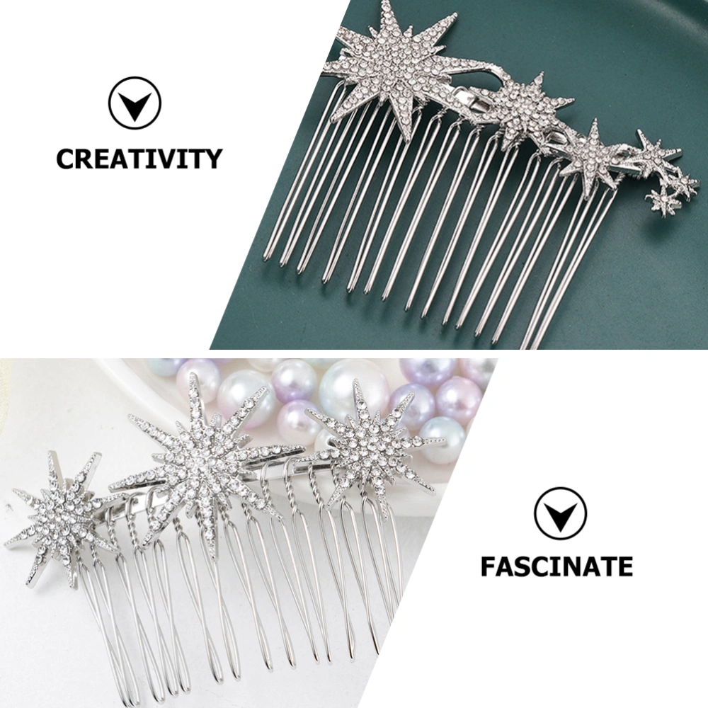 2pcs Hair Side Combs Women Rhinestone Hairpins Girls Hair Comb Clip Bridal Headpiece