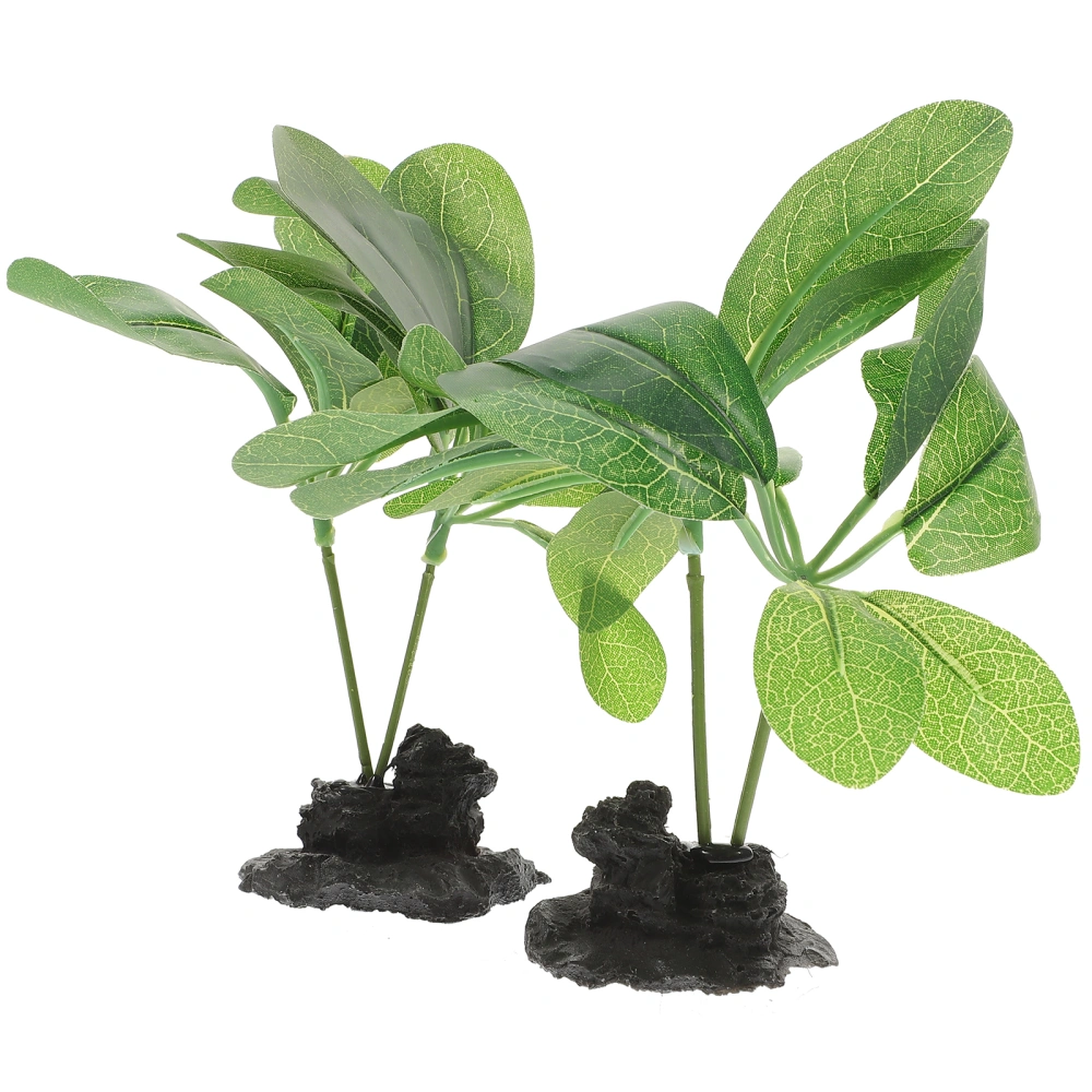 2Pcs Decorative Fish Tank Plant Delicate Fake Plant Desktop Aquarium Plant Aquarium Accessory