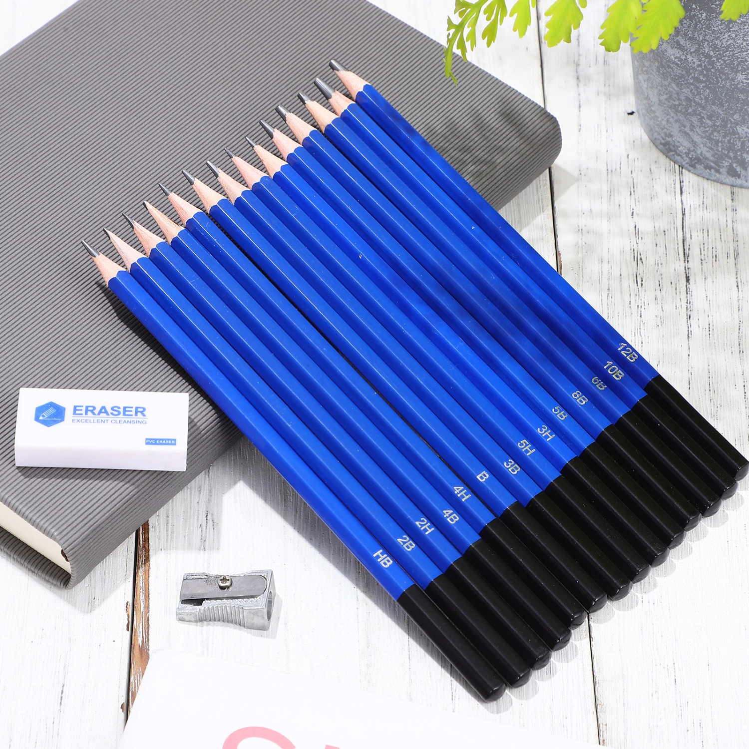 1 Set Drawing Sketch Pencils Graphite Pencils with Erasers Pencil Sharpeners for Kids Adults Artists Student Beginners