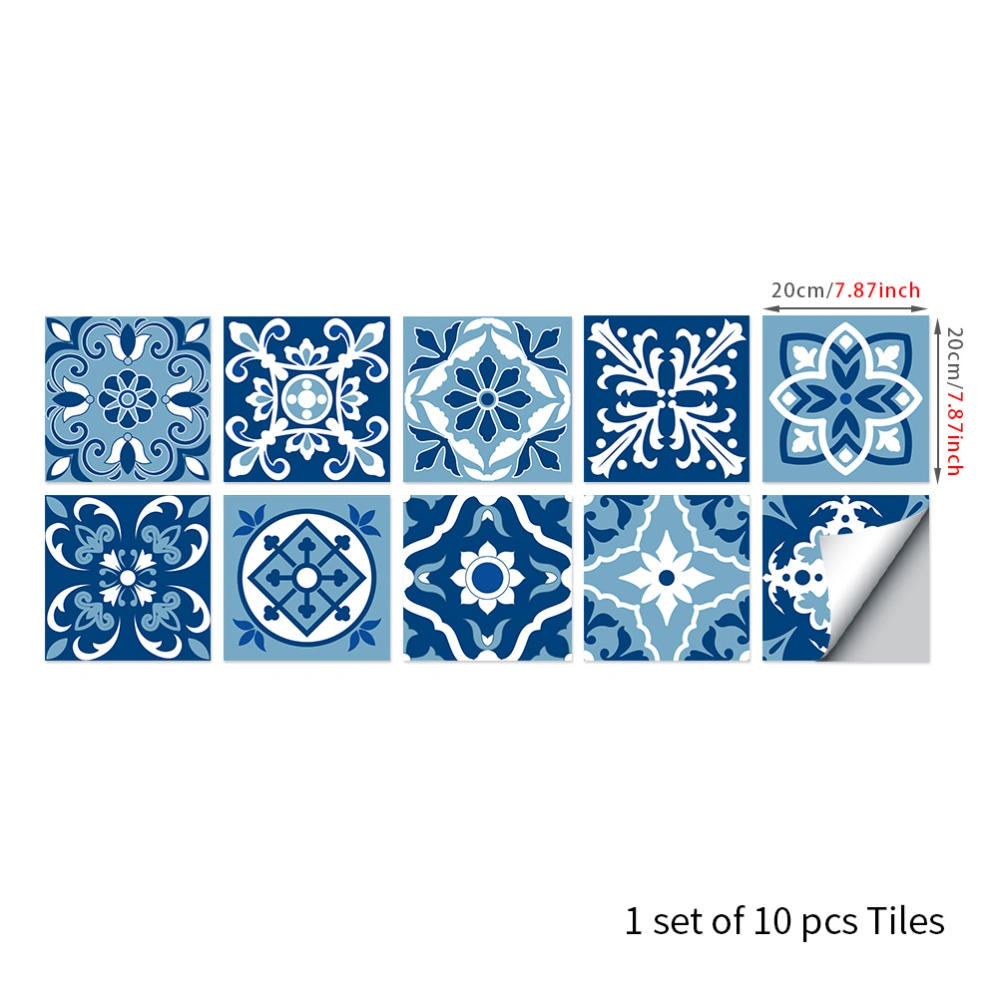 10pcs Tile Sticker Bathroom Peel and Stick Tile Decals Oil-proof Kitchen Wall Tile Sticker Wall Tile Sticker