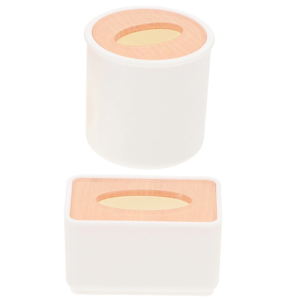 2Pcs Miniature Tissue Box Mini Tissue Holder Miniature Bedroom Bathroom Accessory