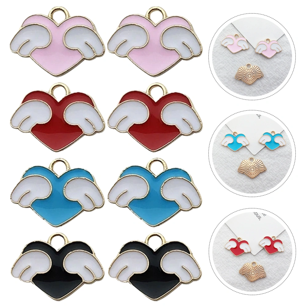 24pcs DIY Heart Pendant Accessory Creative Jewelry Making Material Unique Heart Shape Charm