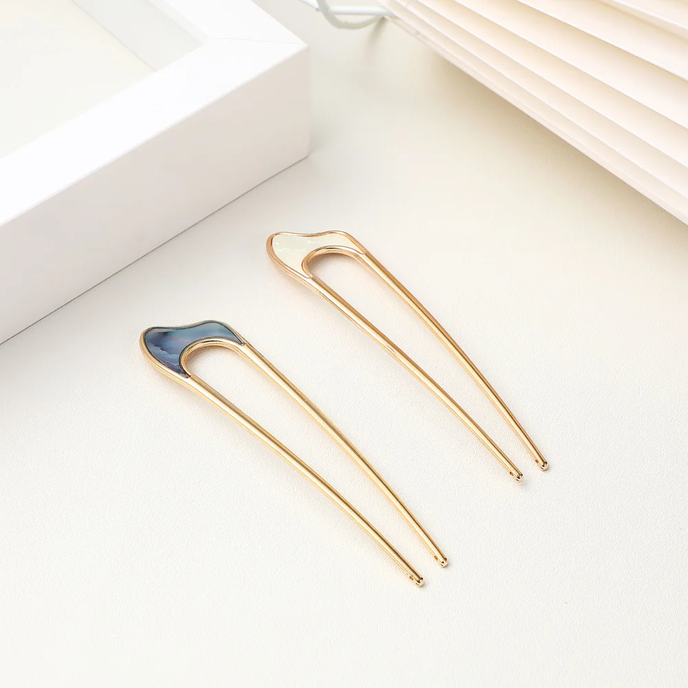 2 Pcs Alloy Retro Hair Sticks U Shaped Hair Accessories Hair Chopsticks for Lady Women