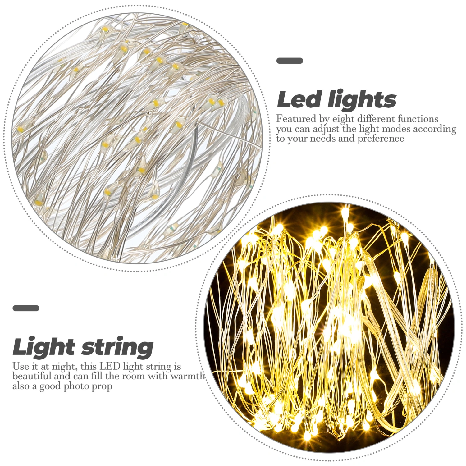 USB String Lamp Hanging LED Light String Festival Decorative String Light(100 LED Beads)