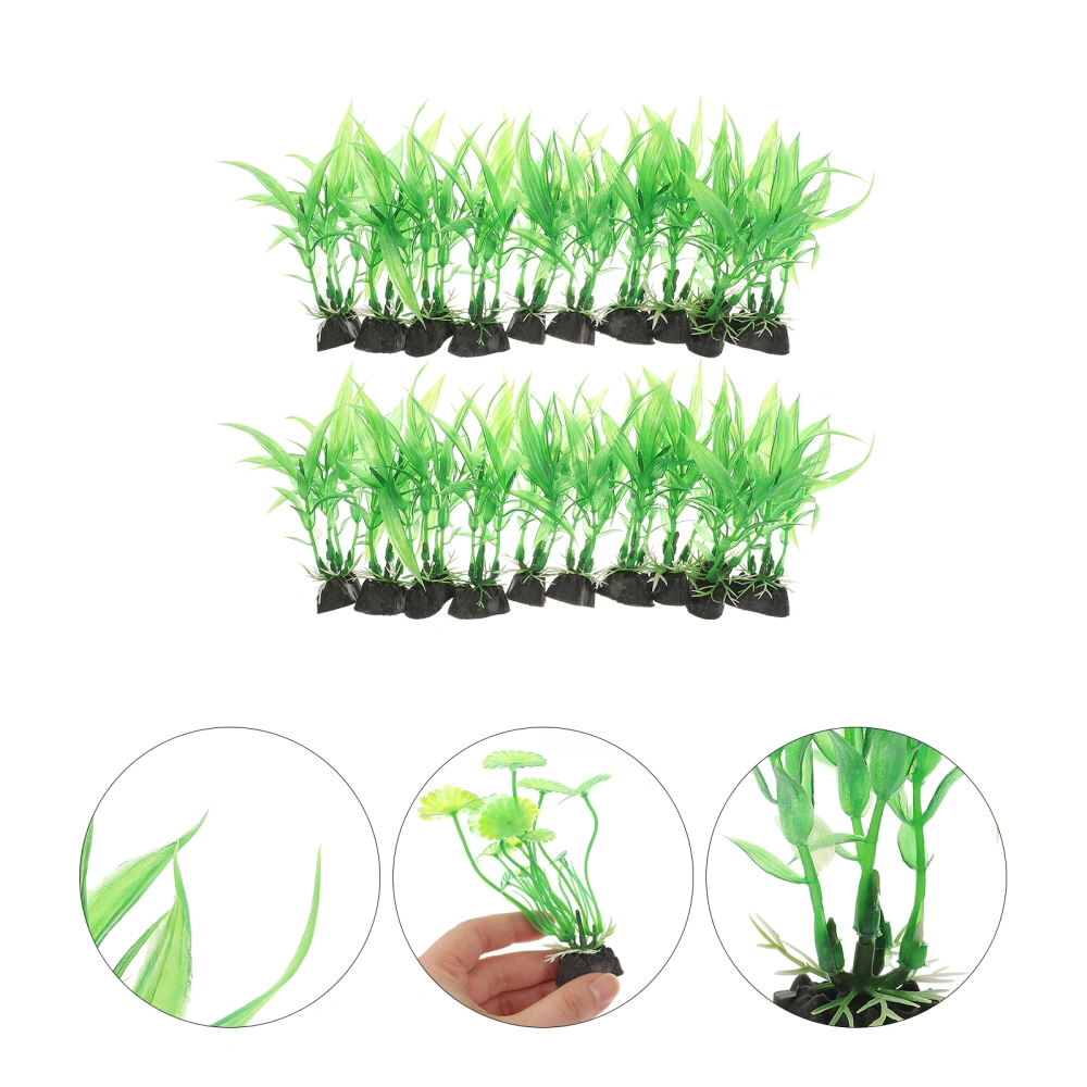 20Pcs Artificial Water Plants Simulated Aquatic Plants Underwater Plants Figurines Fish Tank Ornaments