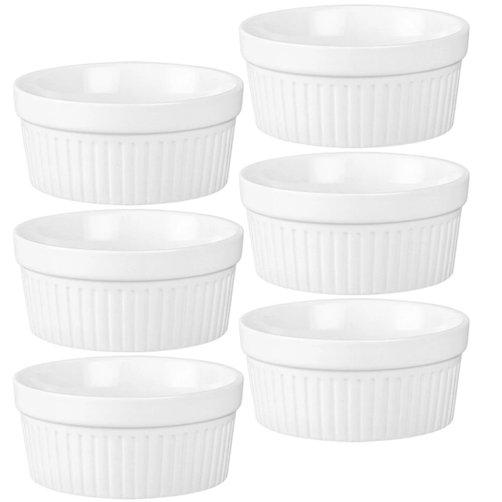 6Pcs Convenient Dessert Cups Ceramic Pudding Cups Household Baking Cups Pudding Accessory