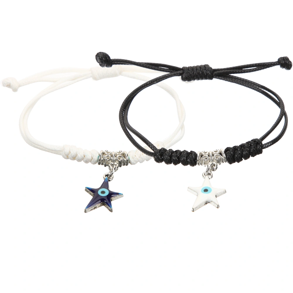 1 Pair Evil Eye Bracelets Star Evil Eye Wrist Rope Bracelets Couple Jewelry Gifts