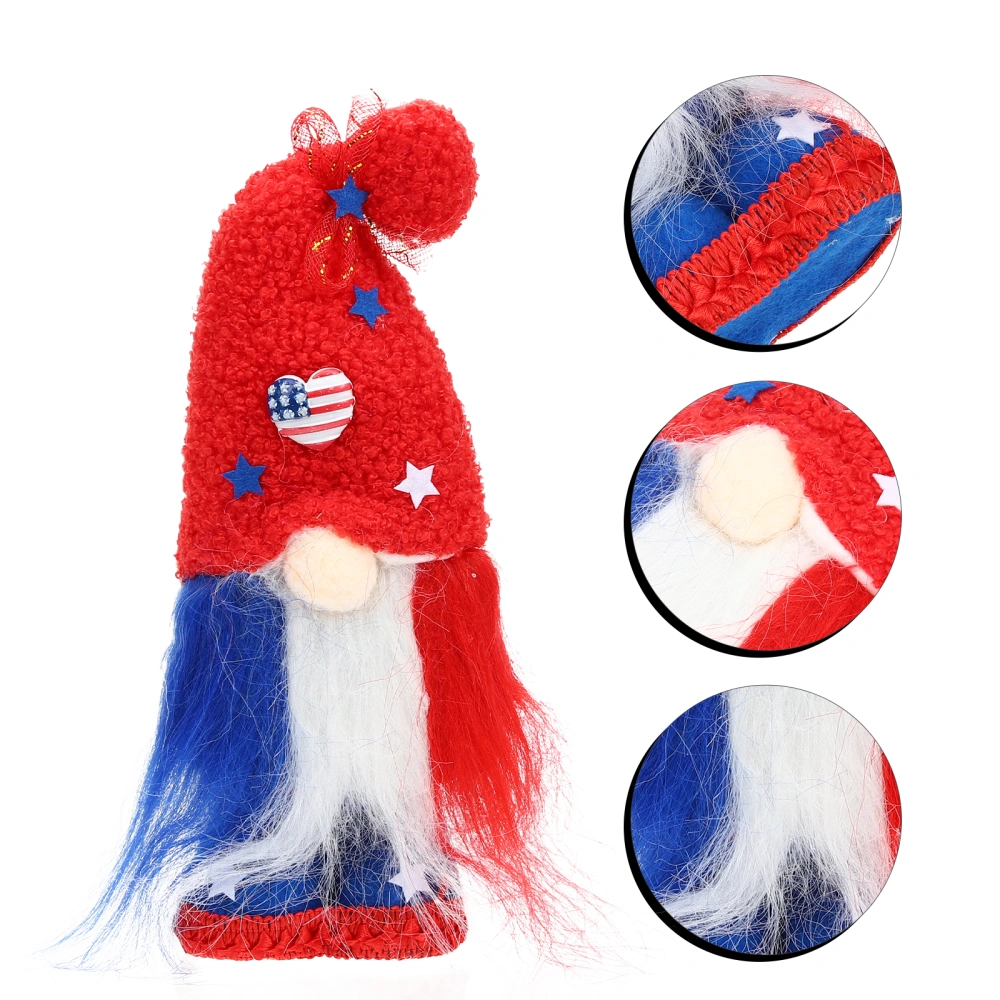 Independence Day Gnome Decor Plush Gnome Doll Ornament Independence Party Supply