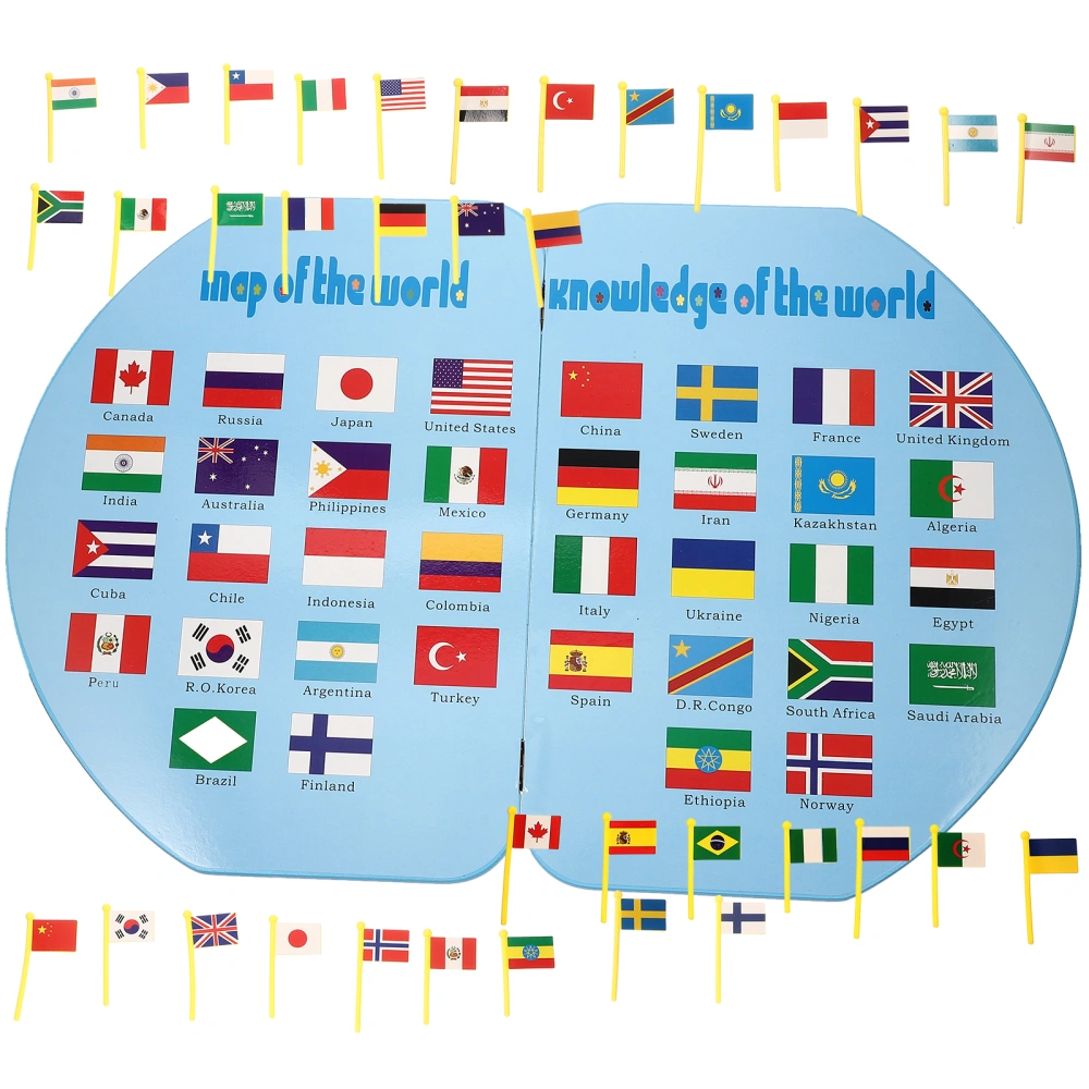 1 Set of World Map Puzzle Toys Flags of the World Toys Geographic Cognitive Toys Kids Toys