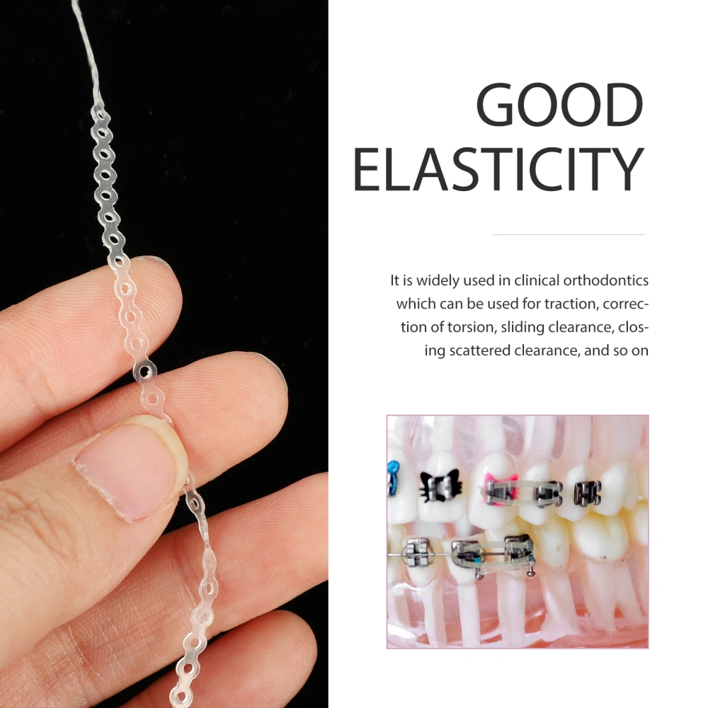 3pcs Elastic Brace Rubber Chain Teeth Correction Chain Dental Oral Care Tool Power Chain For Braces