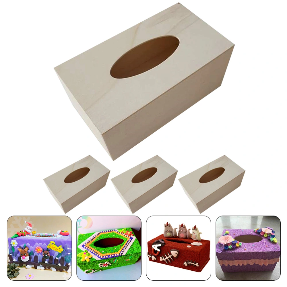 4Pcs Blank Tissue Box Cover Clay Craft Material Clay Tissue Box Material Kids DIY Material