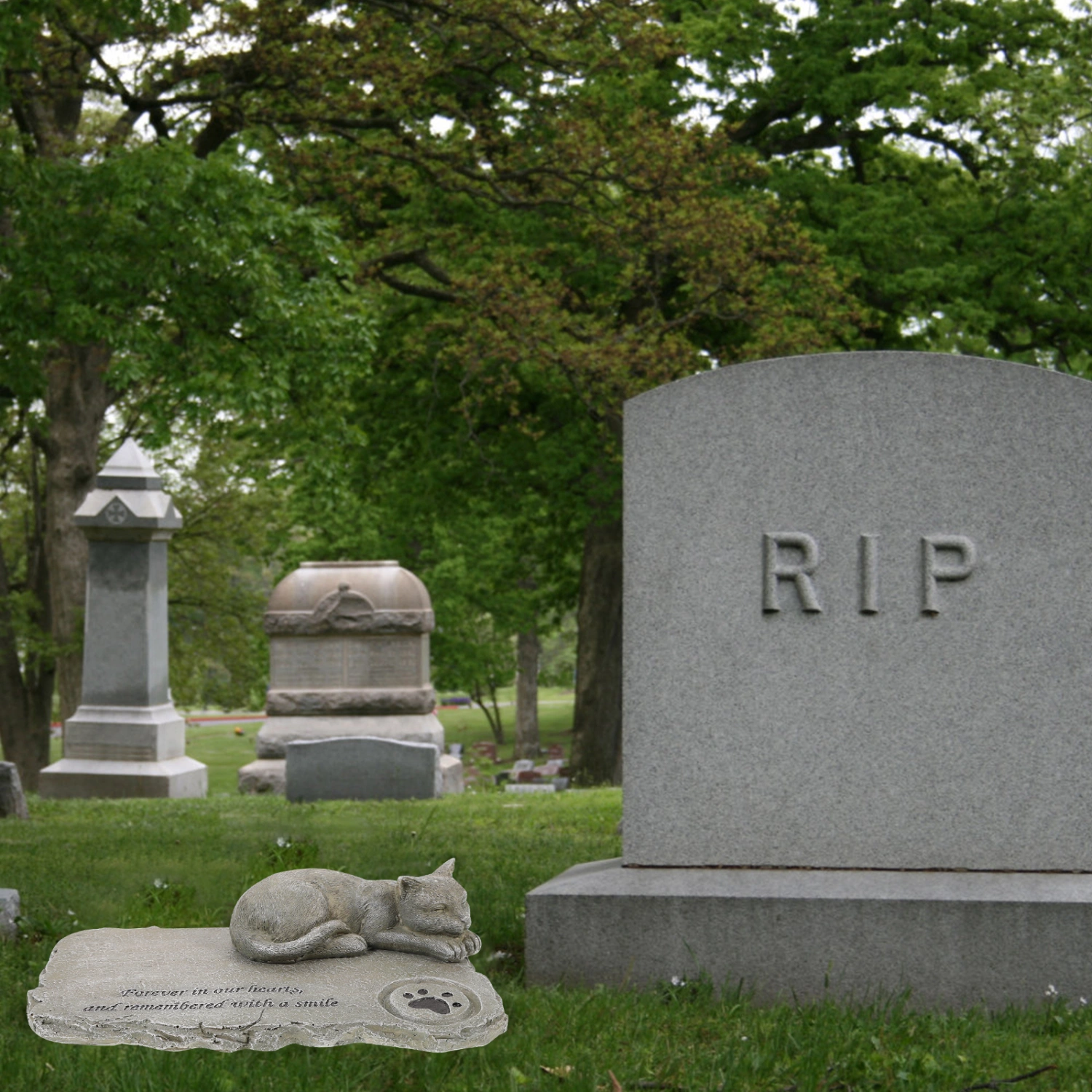 Cat Memorial Headstone Cat Tribute Statue Cat Passing Away Gift Pet Memorial Stone