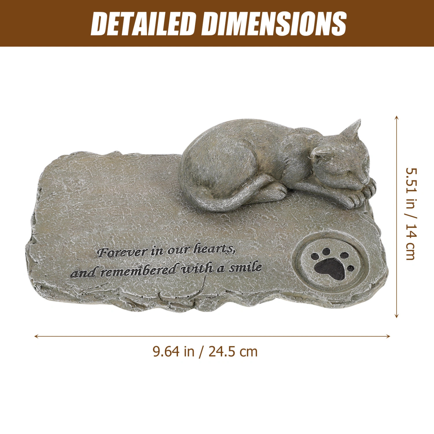 Cat Memorial Headstone Cat Tribute Statue Cat Passing Away Gift Pet Memorial Stone