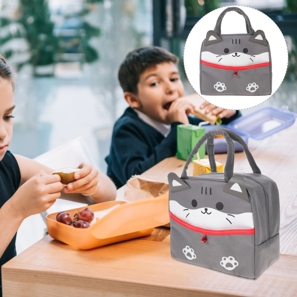 Portable Students Lunch Box Storage Bag Practical Bento Insulated Bag With Handle Cartoon Design