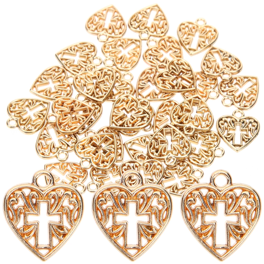 100pcs Charms Hollow Heart Shaped Alloy Pendants DIY Jewelry Making Pendants