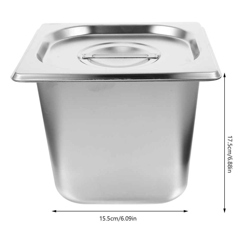 Buffet Pan with Lid Stainless Steel Canteen Food Container Pan Basin for Restaurant