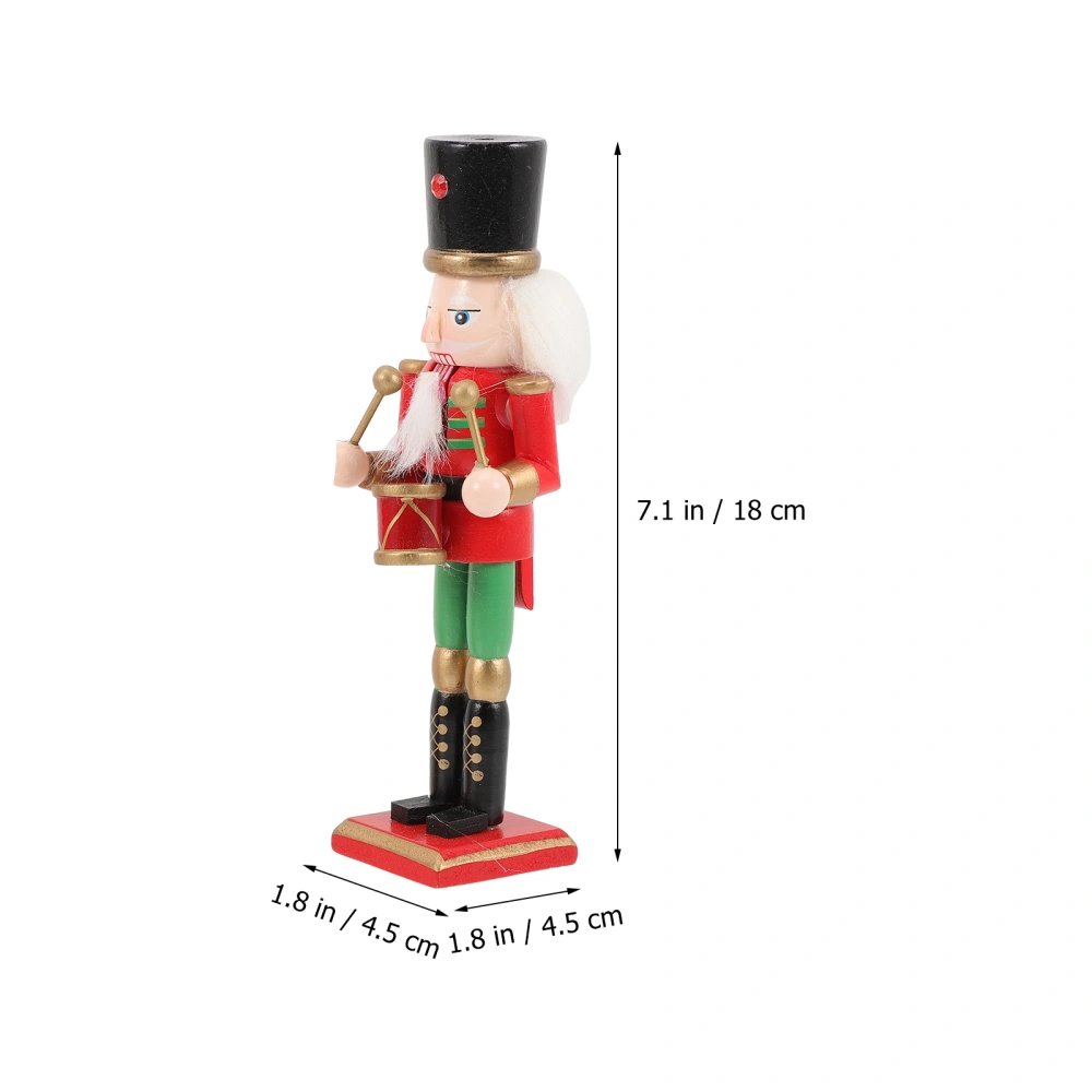 4pcs Wooden Nutcracker Decoration Christmas Nutcracker Soldier Xmas Decor Wooden Craft