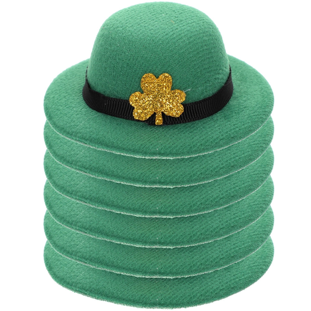 6pcs Adorable St. Patrick's Day Wine Bottle Hat Adornments Decorative Bottle Accessories