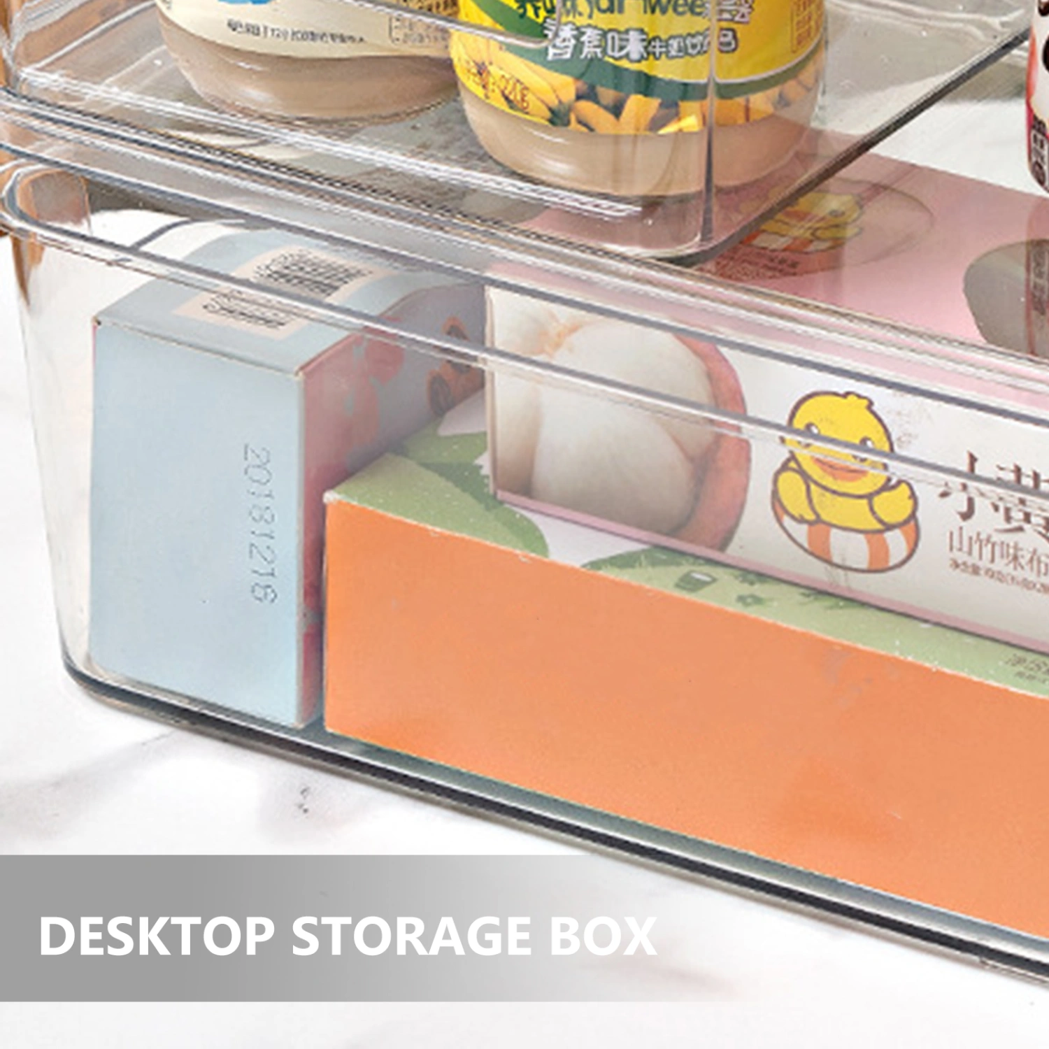 Transparent Storage Bin Box Stackable Organizing Container Tabletop Makeup Storage Box