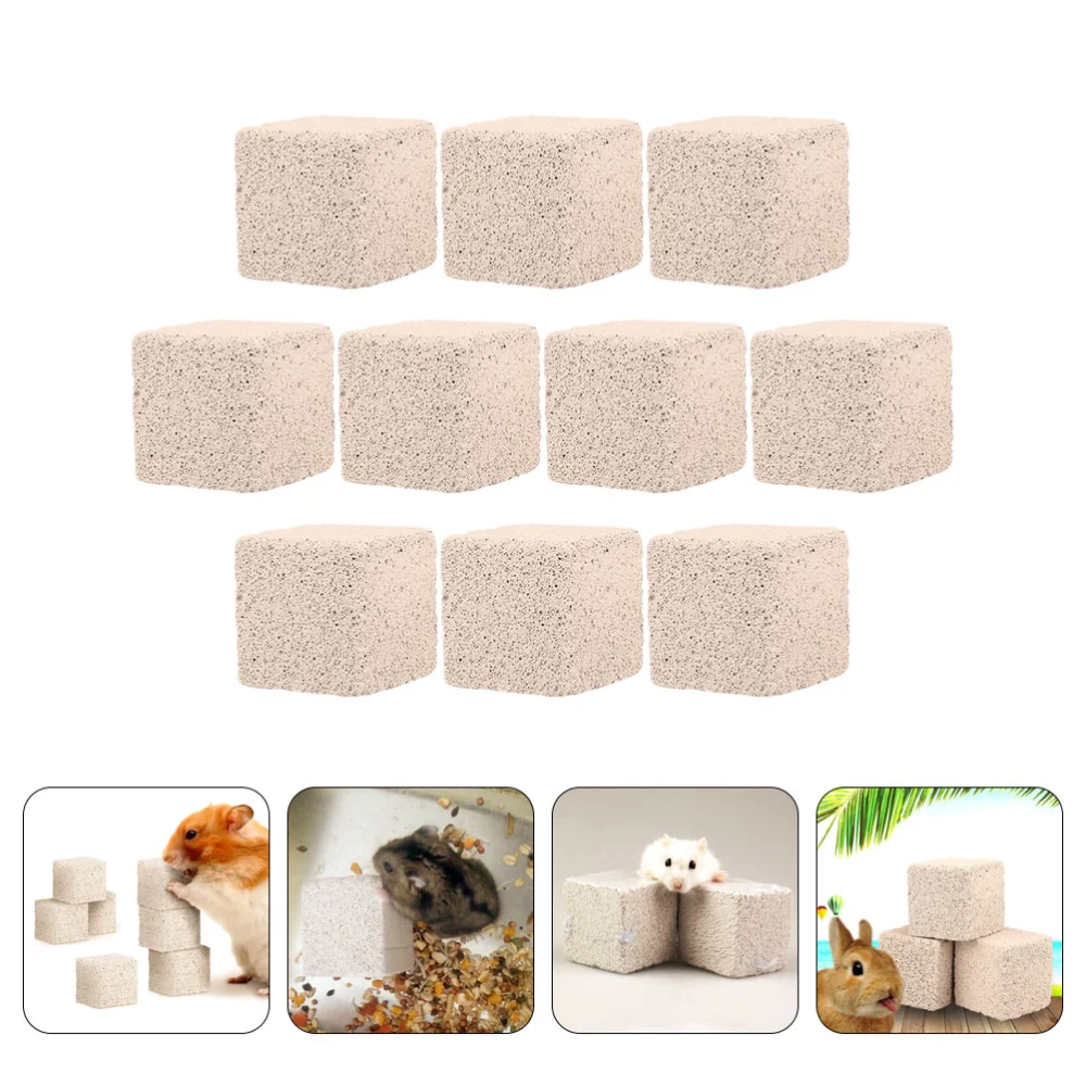 10Pcs Hamster Molar Stones Rabbit Grinding Stones Natural Pets Chewing Stones Guinea Pig Toys