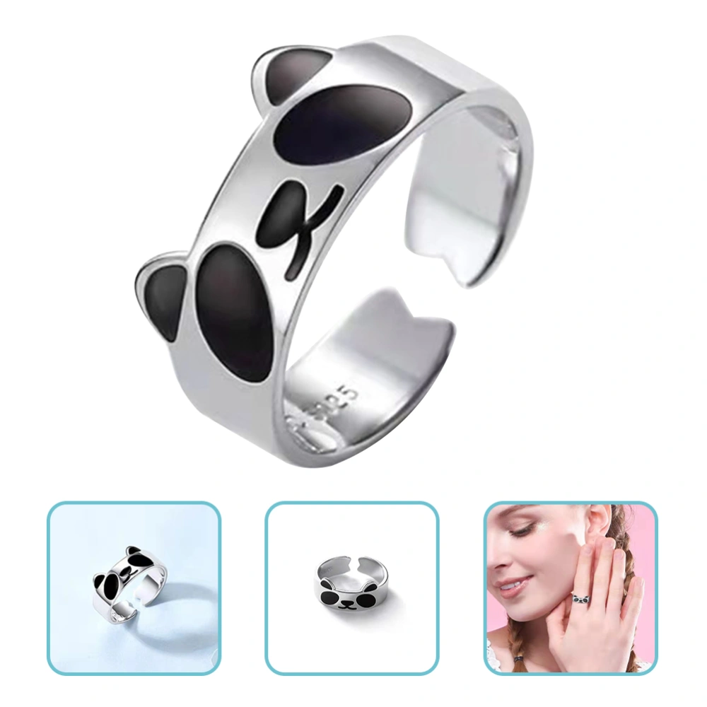 Panda Shape Open Ring Women Adjustable Open Ring Personalized Girl Ring