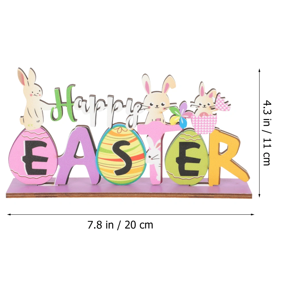 2pcs Easter Wood Table Sign Cute Wooden Table Decoration Desktop Ornament Spring Decor