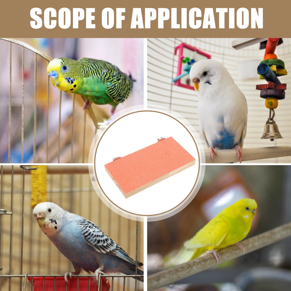 2Pcs Wooden Parakeet Platforms Household Parrot Platforms Rectangular Bird Stands Bird Accessory