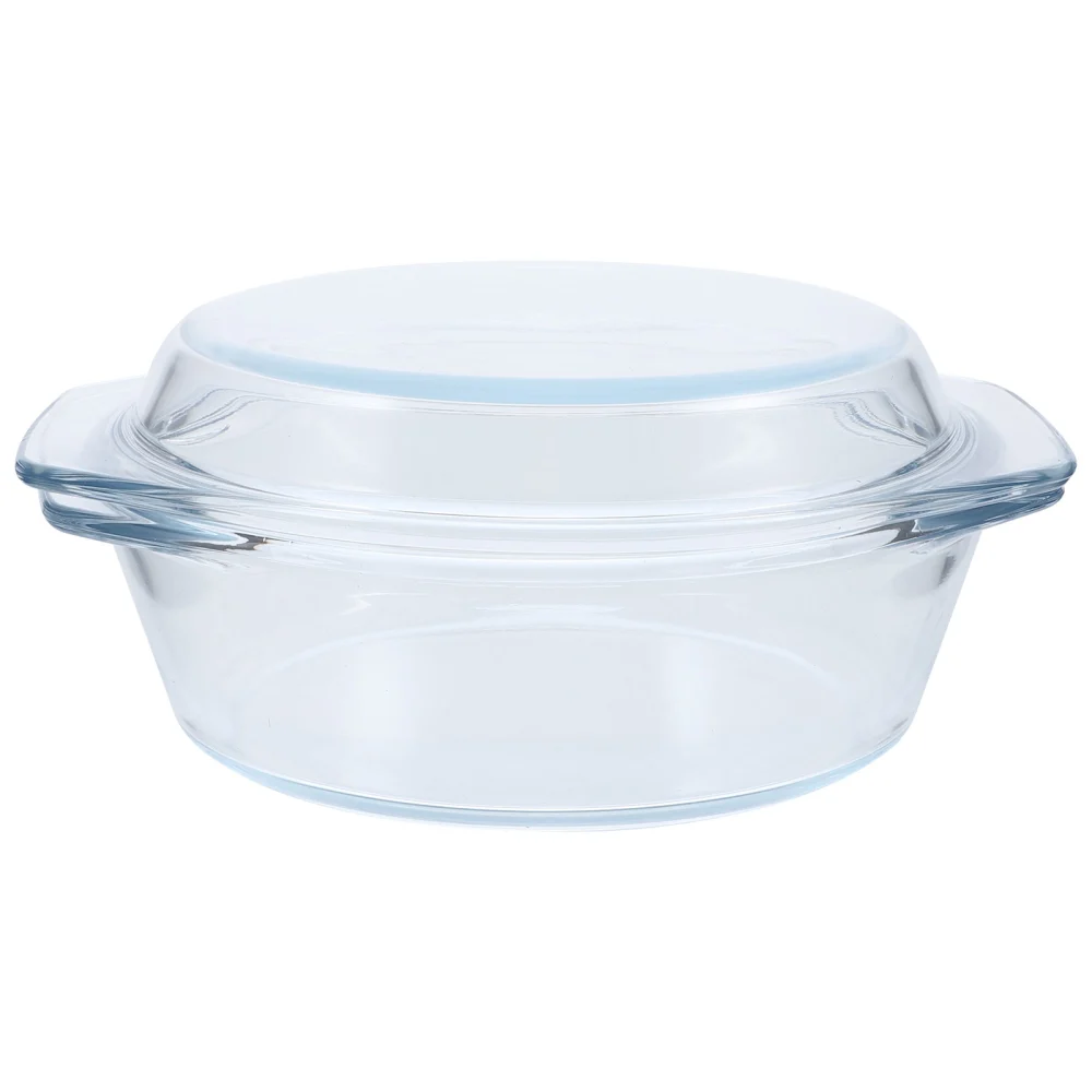 Glass Casserole with Lid Covered Glass Casserole Dish with Handles Microwave Safe Glass Bowl