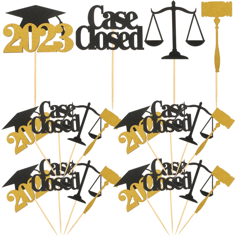 24pcs Graduation Cupcake Toppers Law Major Graduation  Cake Decors 2023 Graduation Cake Decoration