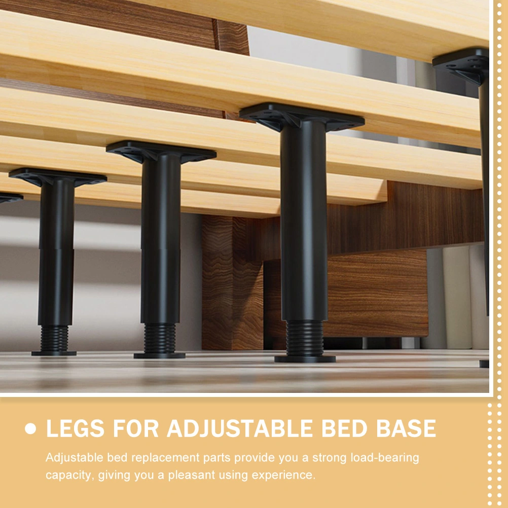 2pcs Bed Center Support Leg Adjustable Height Bed Frame Support Leg (Adjustable Range 5.11 to 8.66in)