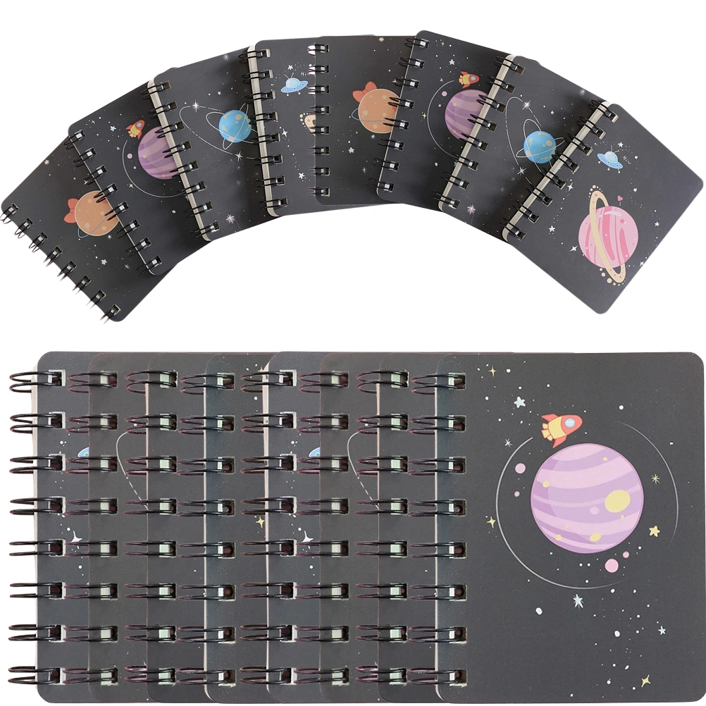 16pcs Portable Mini Pocket Notebook School Planner Coil  Design Notebook Notepad