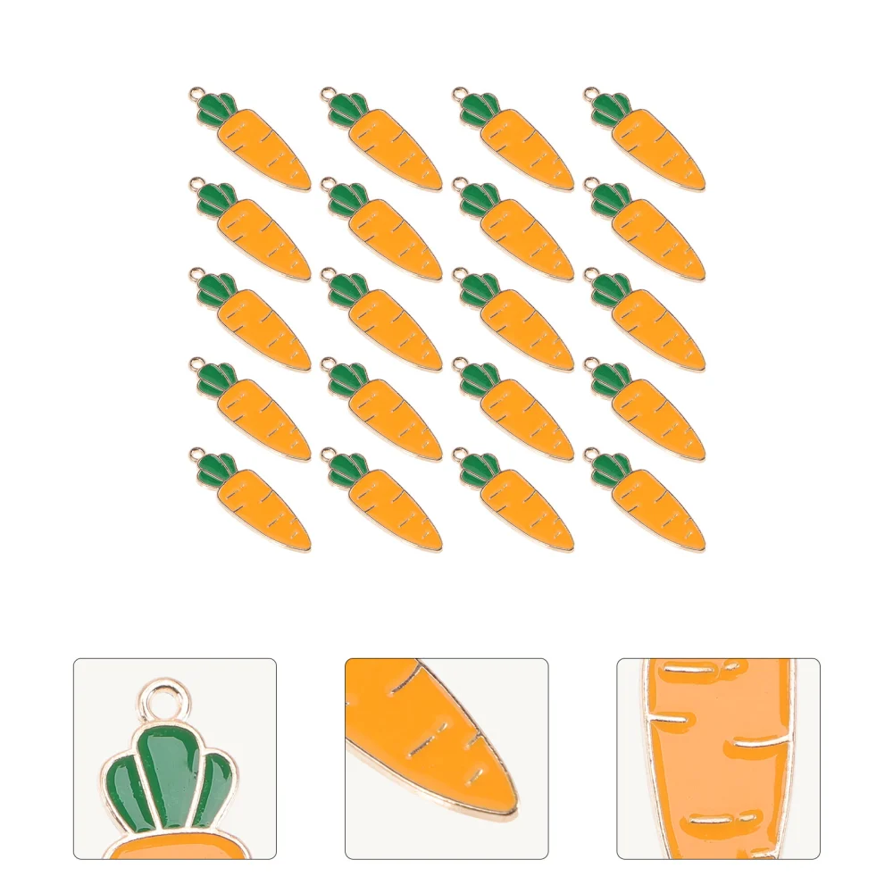 20pcs Easter Carrot Shape Pendants Easter Carrot Design Pendants Easter Jewelry Making