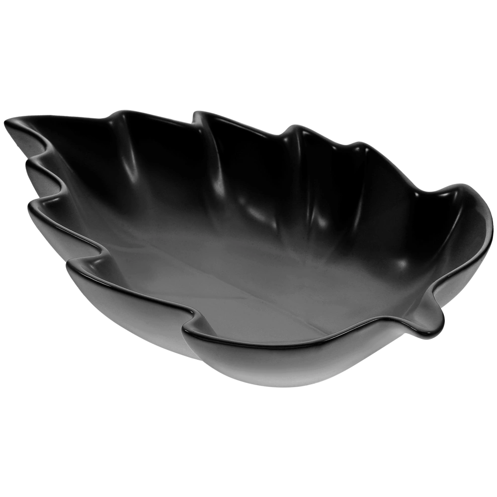 Creative Leaf Shape Salad Bowl Irregular Ceramic Food Storage Plate Household Fruit Tray