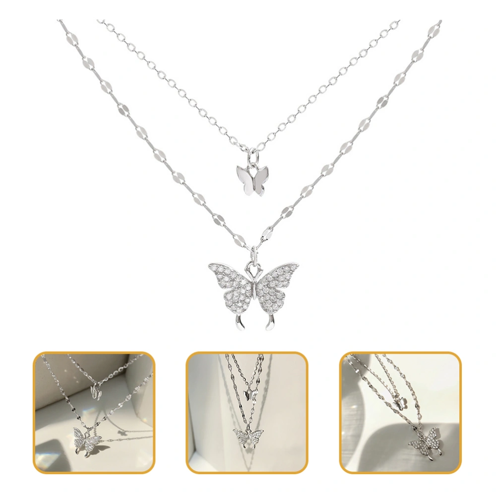 Butterfly Necklace Choker Layered Necklace Women Butterfly Charm Neck Jewelry