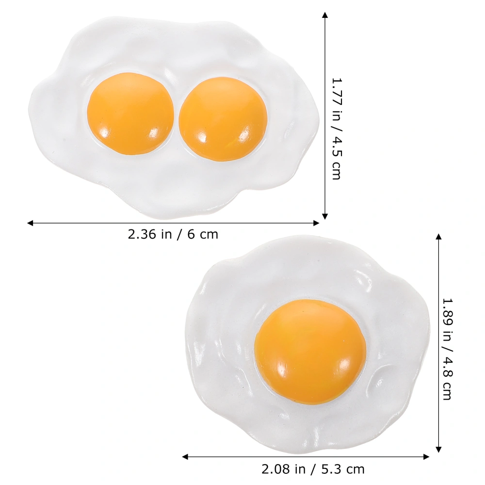 2pcs Magnetic Refrigerator Stickers Fried Egg Fridge Magnet Novelty Furniture Magnet