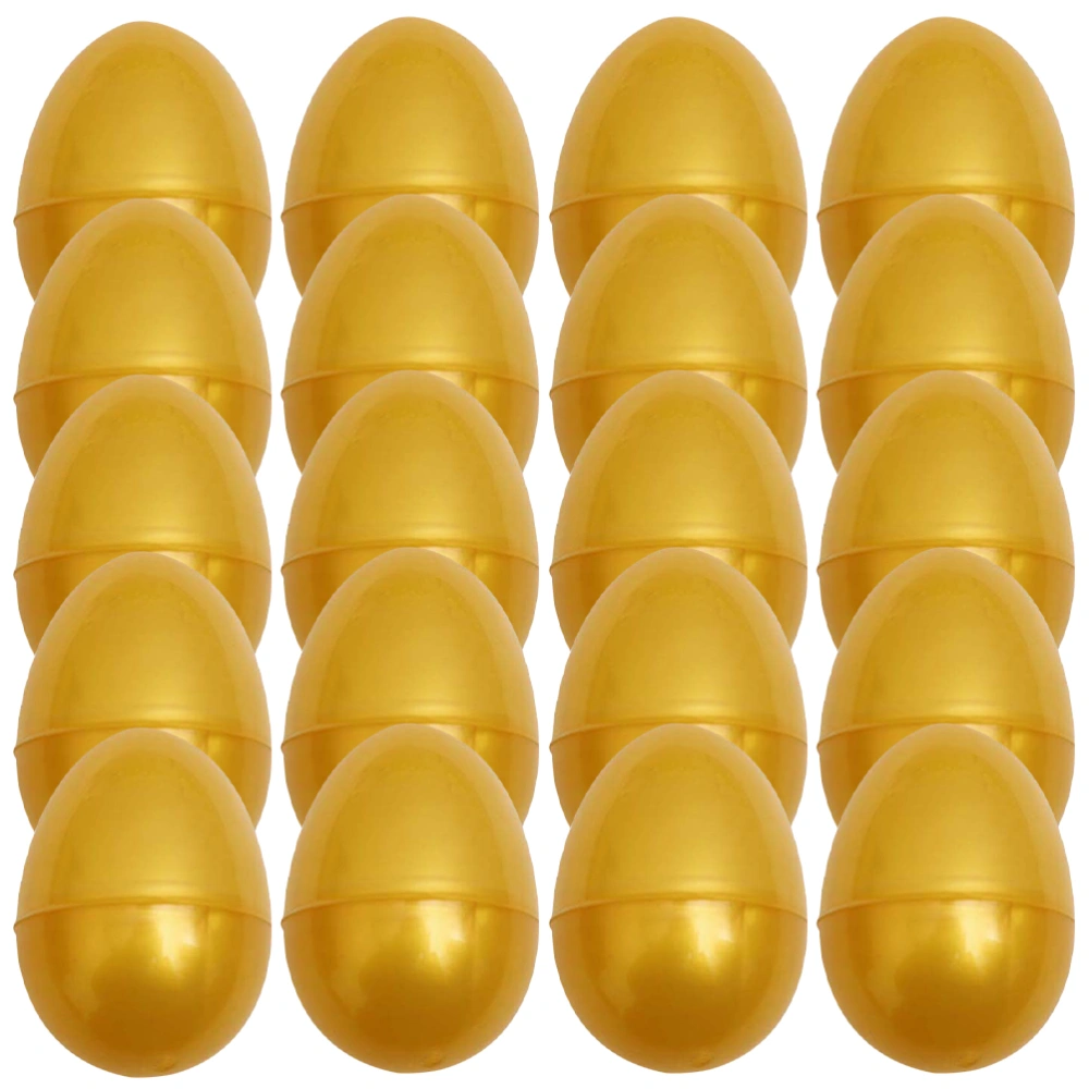 24pcs Empty Golden Eggs Easter Plastic Egg Kids Toy Wrapping Egg Party Lottery Egg