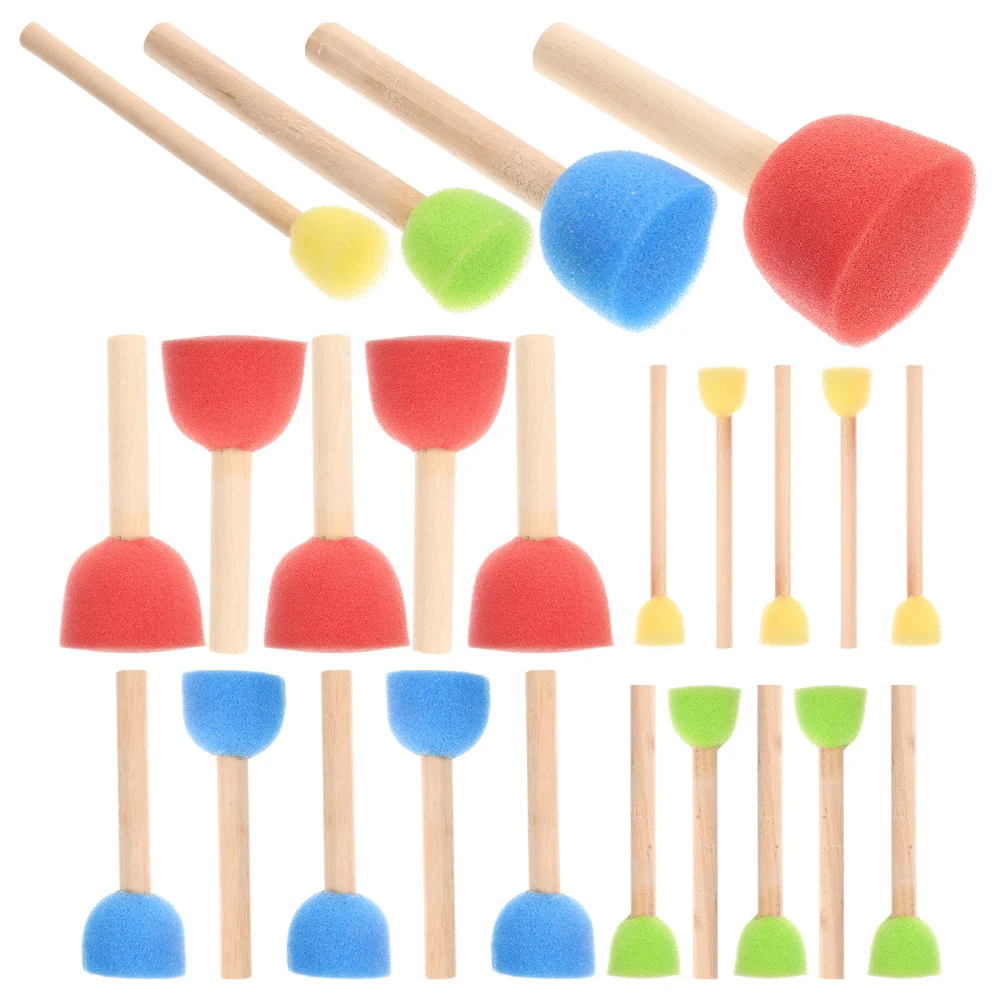 24pcs Colorful Sponge Brush Kids Sponge Paint Brush Kids Graffiti Brush Multi-function Painting Brush