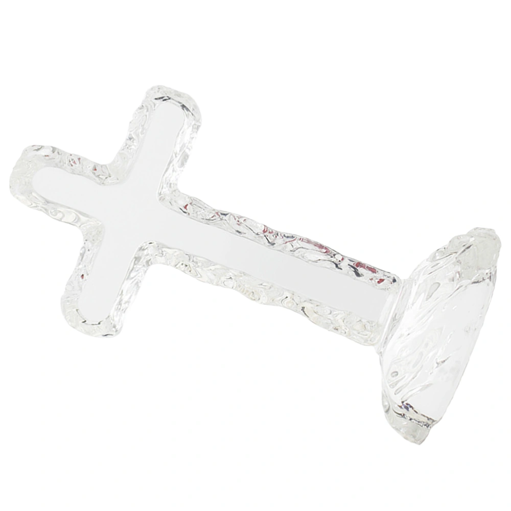 White Crystal Cross Ornament Desktop Cross Adorns Home Decoration Cross Decoration