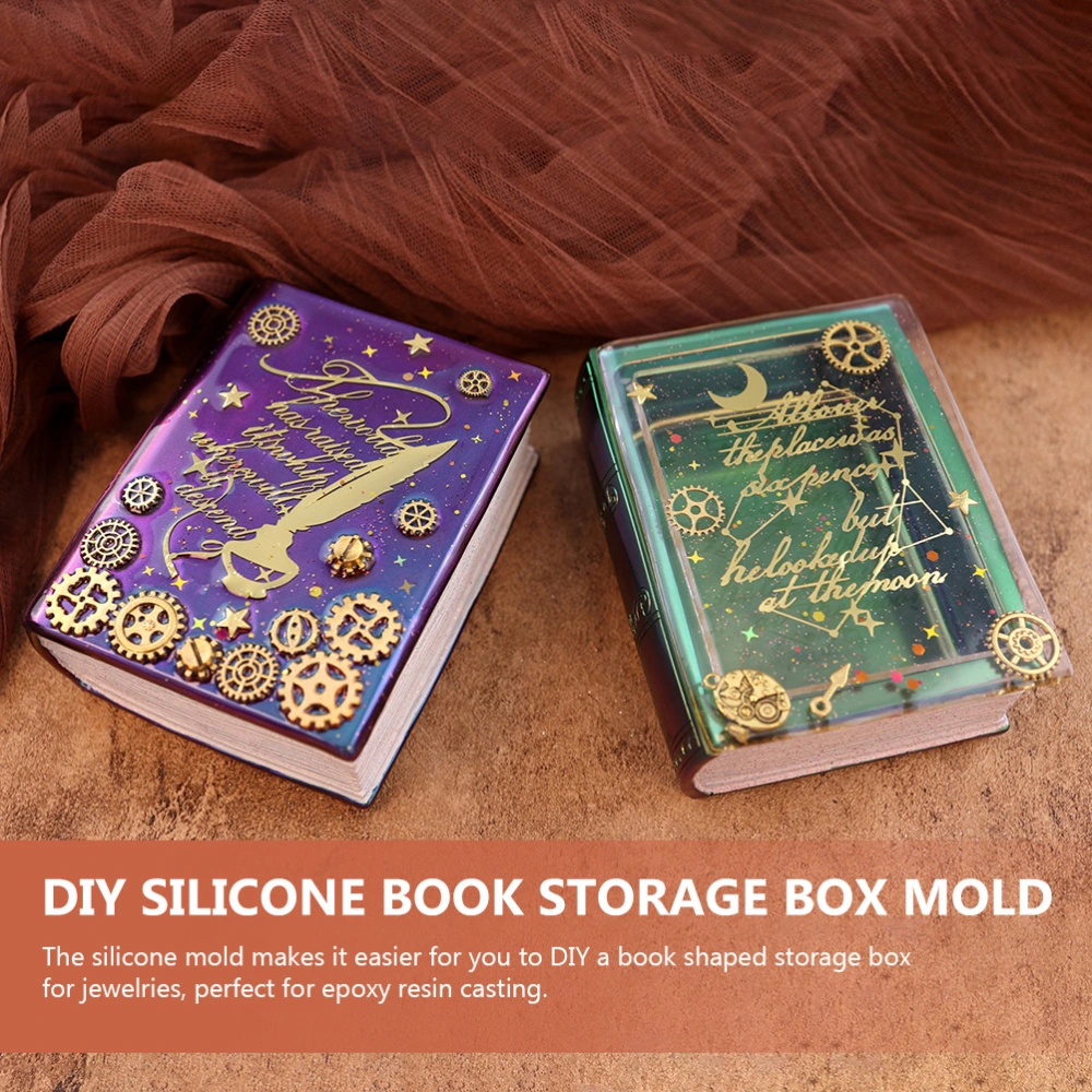 1Set DIY Silicone Book Shaped Storage Box Mold Epoxy Silicone Casting Mold Trinket Box Epoxy Mold