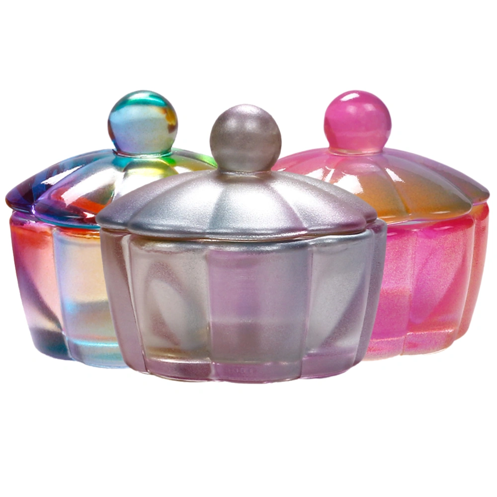 3Pcs Multi-function Nail Art Cups Decorative Dappen Dishes Glass Nail Dishes Manicure Supply