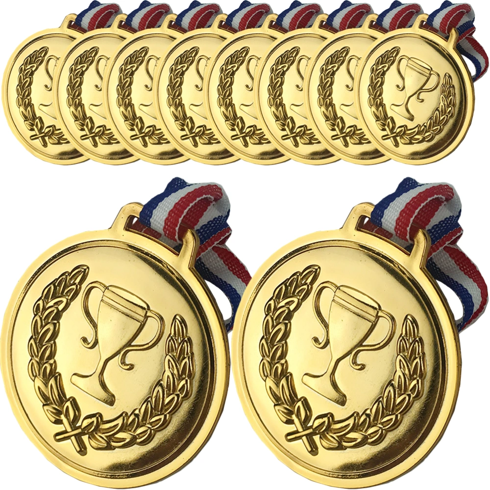 10Pcs Christmas Game Gold Medals Memorial Medal Pendants Kids Award Medals Party Toys