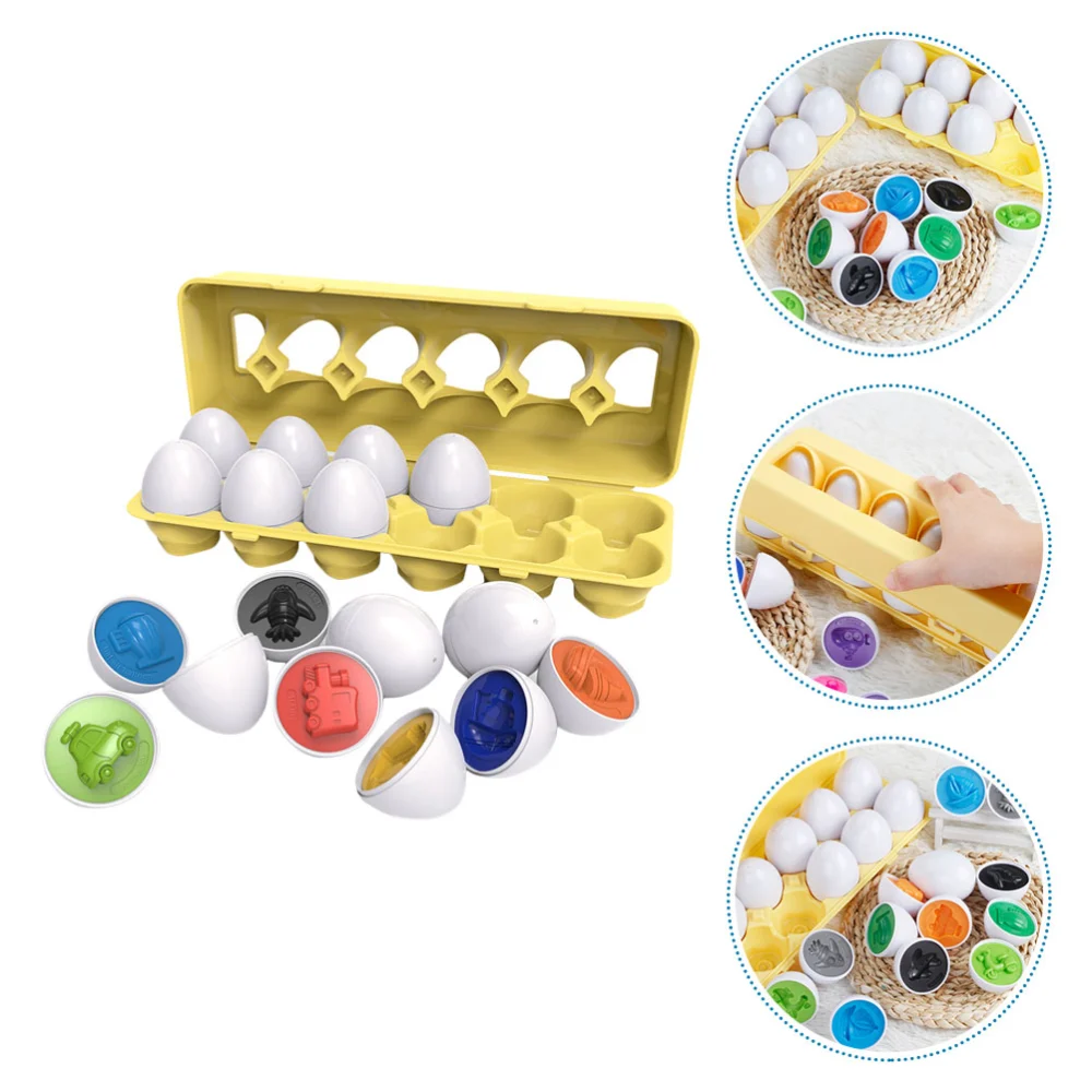 1 Set of Matching Eggs Educational Egg Toy Learning Toy Gift for Toddler Transport Tool Cognition Toy